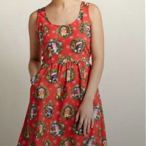 ModCloth Retrolicious cat holiday Christmas dress!